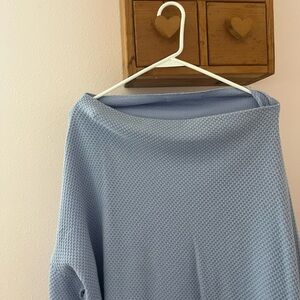 We The Free Blue Off-the-Shoulder Sweater
